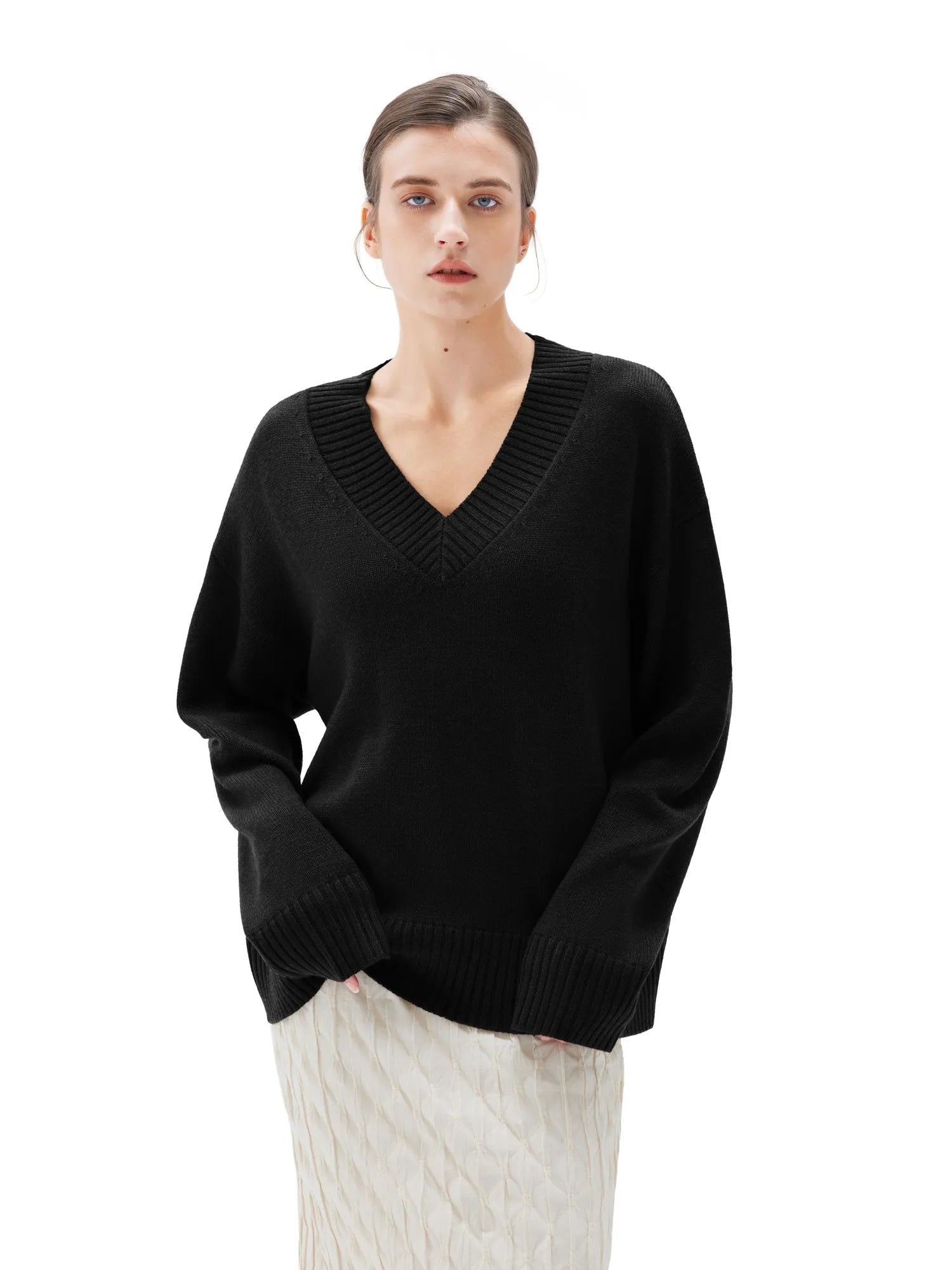 Cashmere Oversized V Neck Sweater
