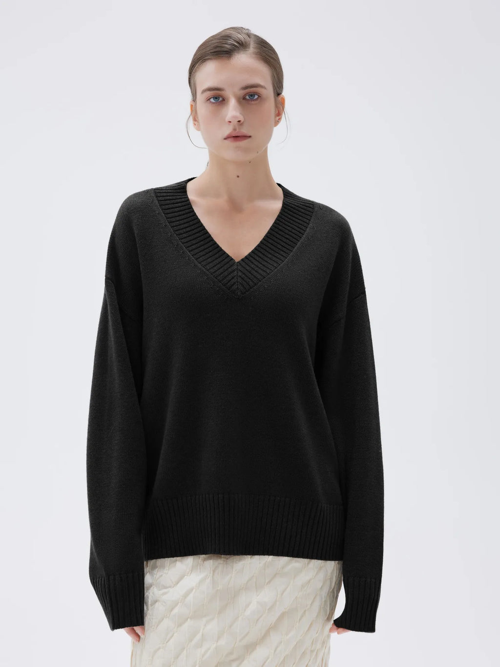 Cashmere Oversized V Neck Sweater
