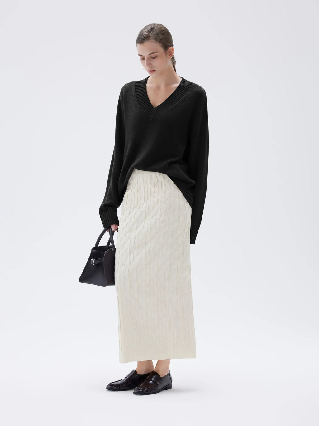 Cashmere Oversized V Neck Sweater