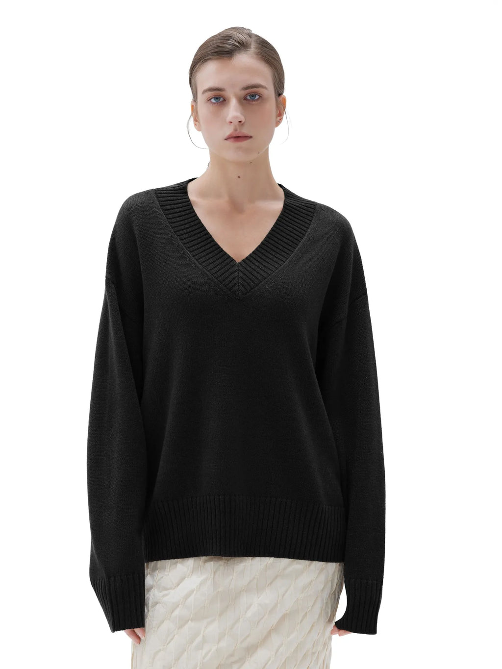 Cashmere Oversized V Neck Sweater