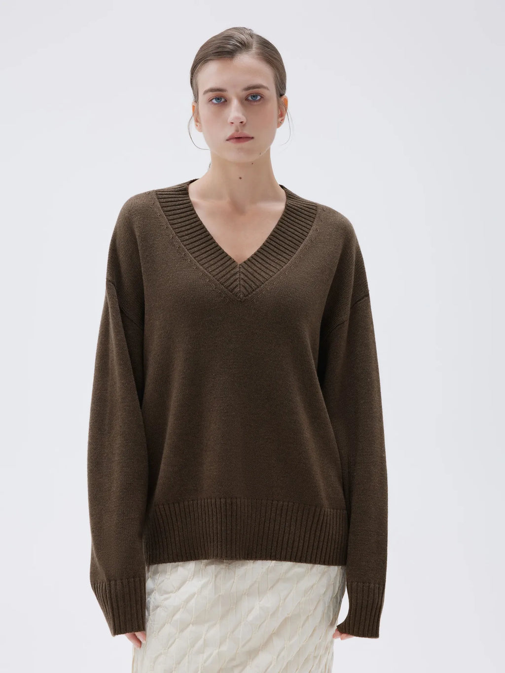 Cashmere Oversized V Neck Sweater