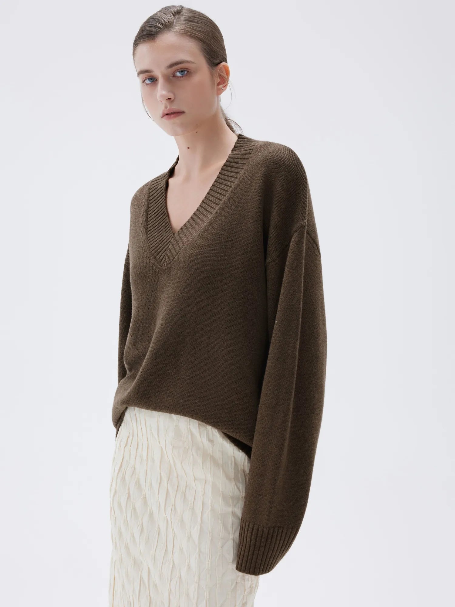 Cashmere Oversized V Neck Sweater