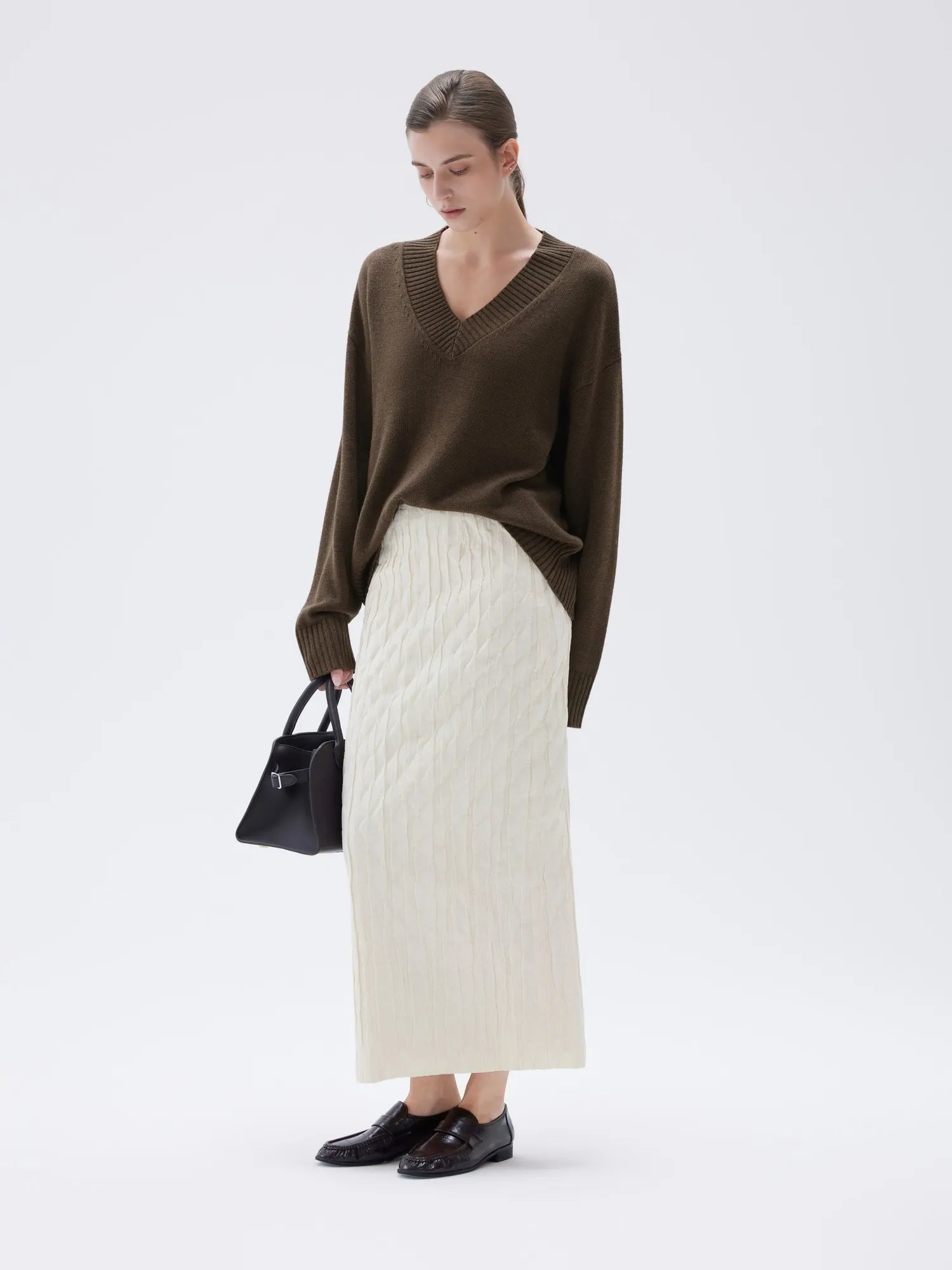 Cashmere Oversized V Neck Sweater