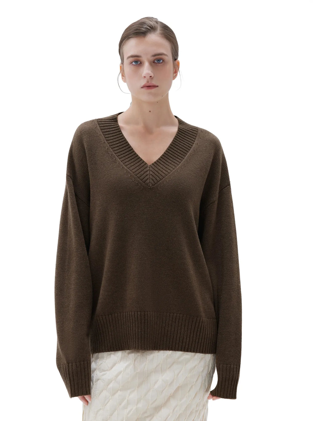 Cashmere Oversized V Neck Sweater