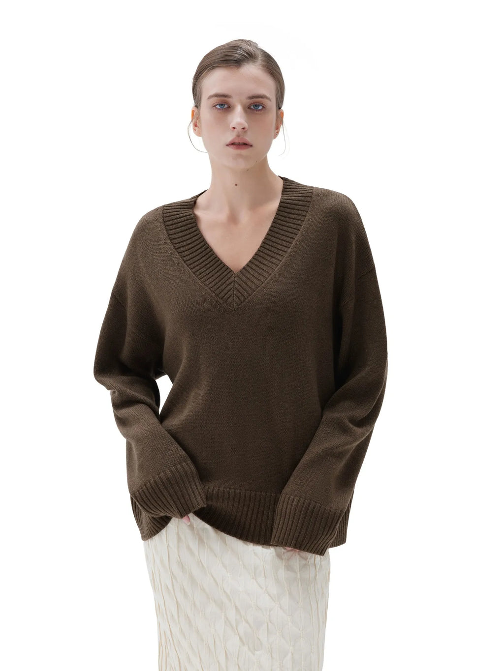 Cashmere Oversized V Neck Sweater