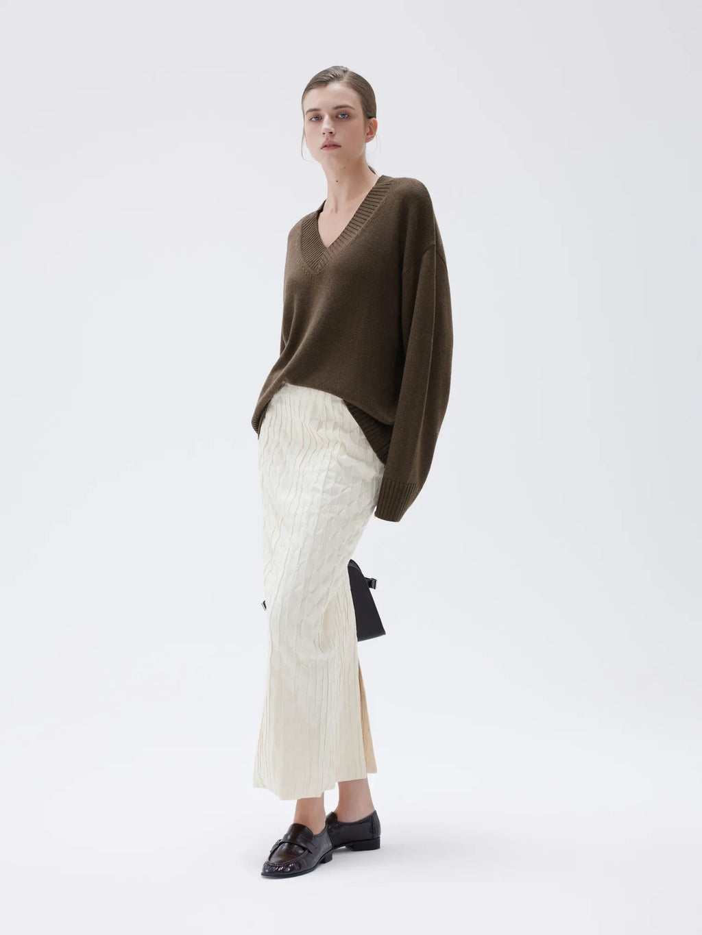Cashmere Oversized V Neck Sweater