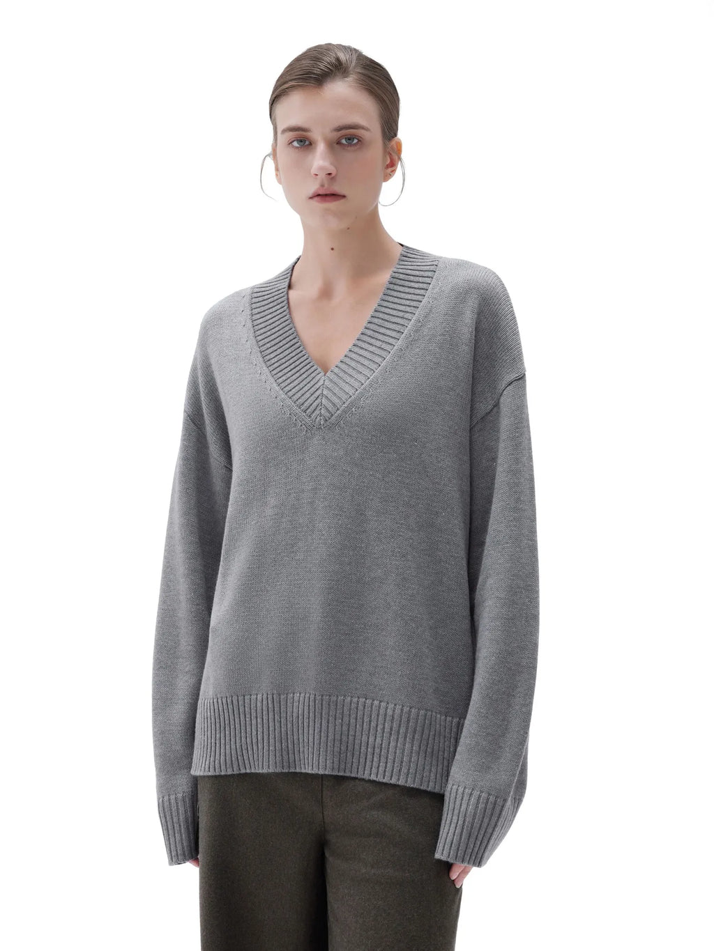 Cashmere Oversized V Neck Sweater