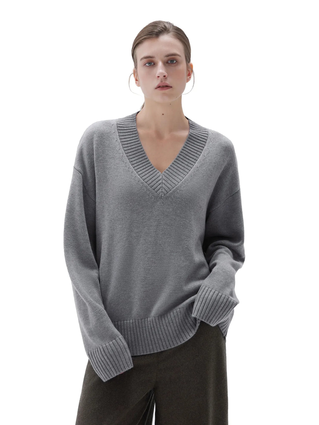 Cashmere Oversized V Neck Sweater