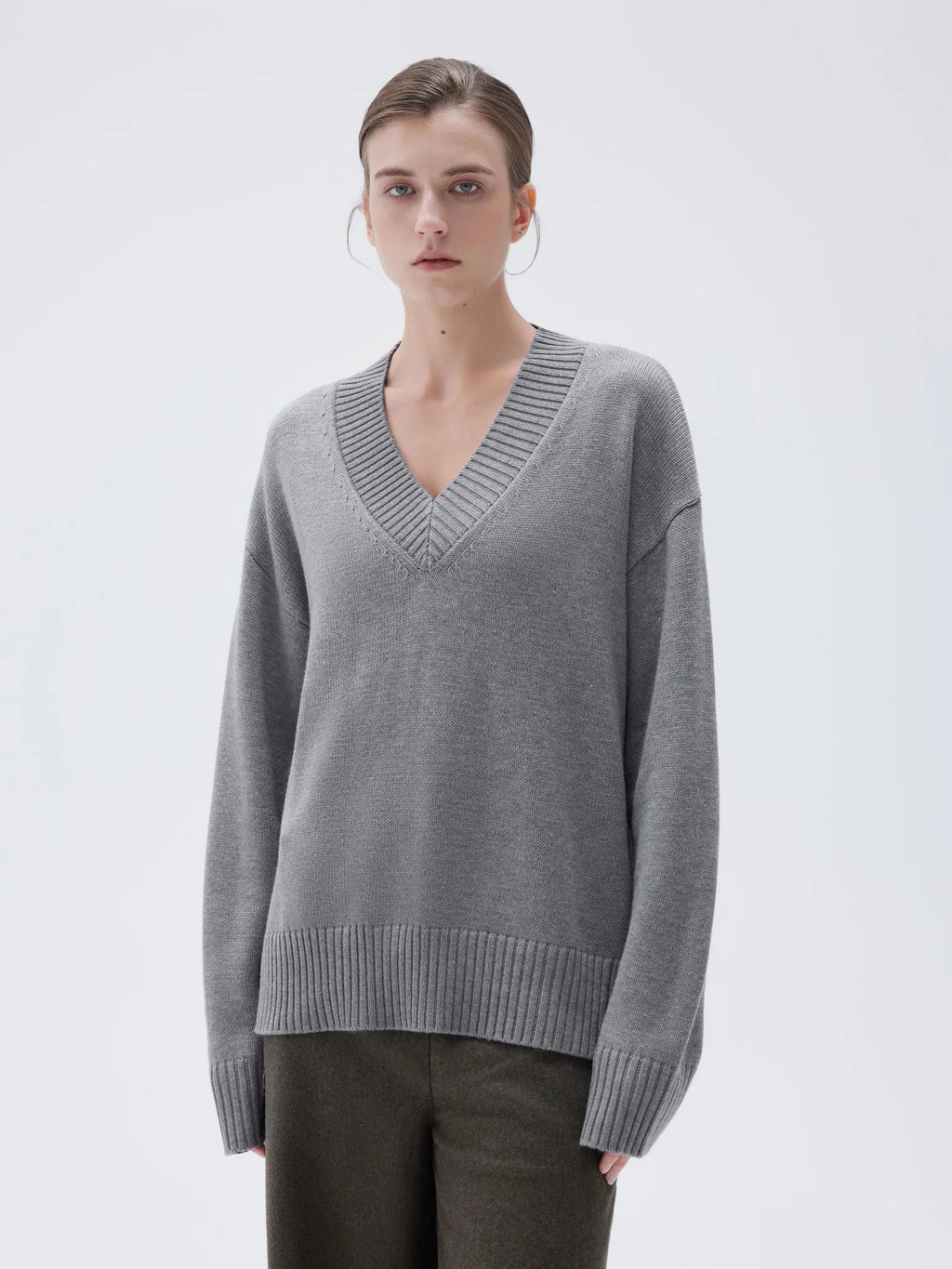 Cashmere Oversized V Neck Sweater