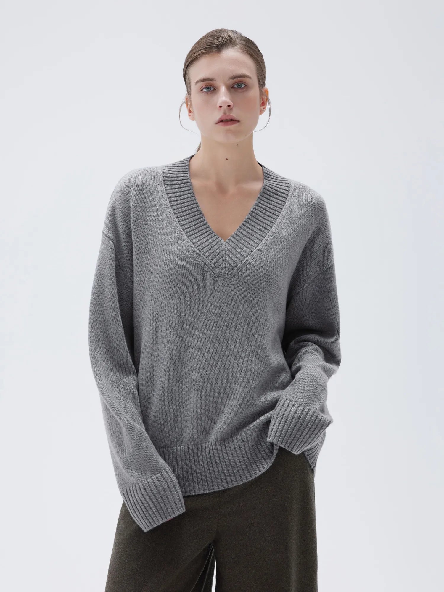 Cashmere Oversized V Neck Sweater