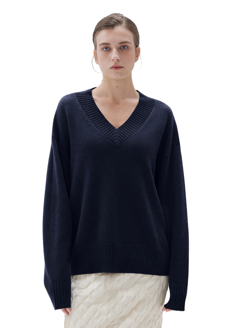 Cashmere Oversized V Neck Sweater