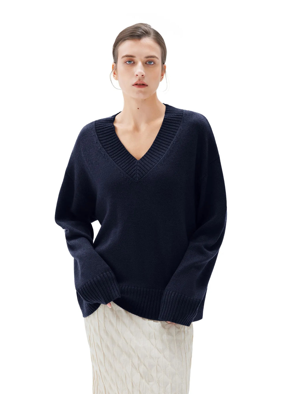 Cashmere Oversized V Neck Sweater