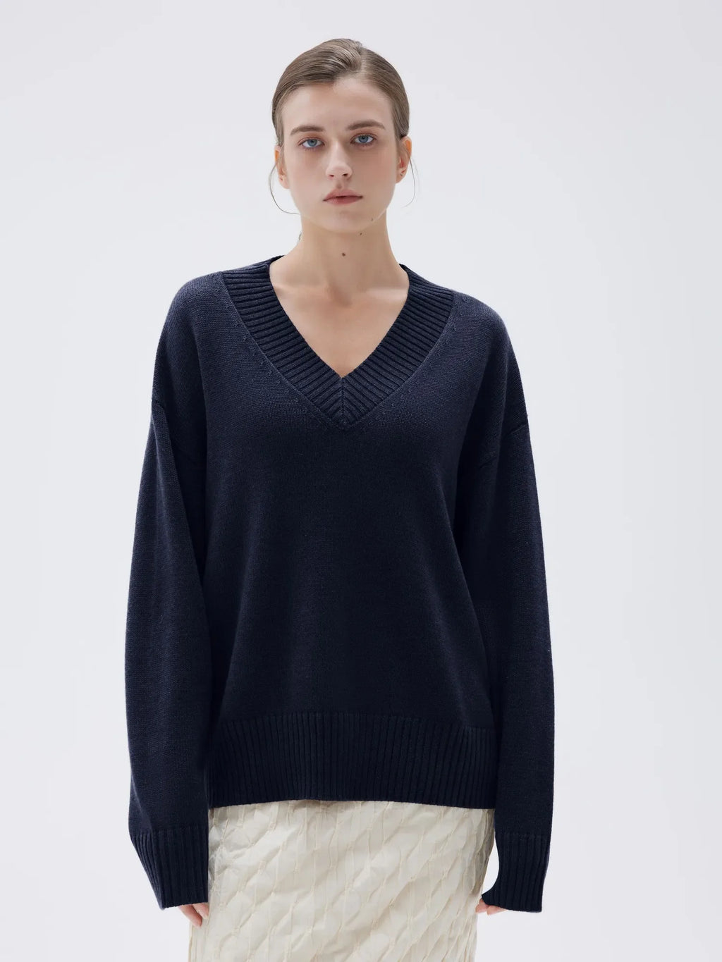 Cashmere Oversized V Neck Sweater