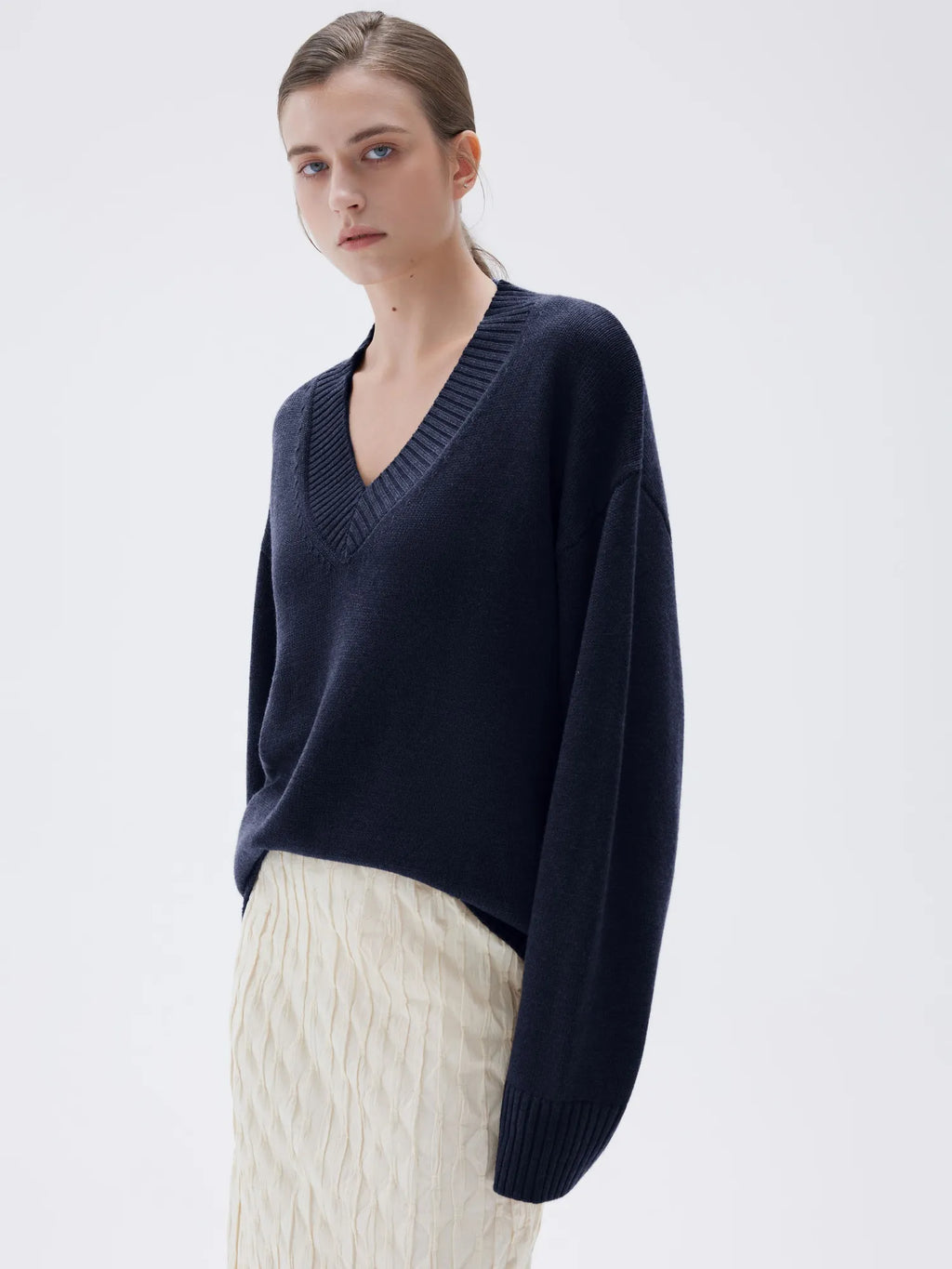 Cashmere Oversized V Neck Sweater