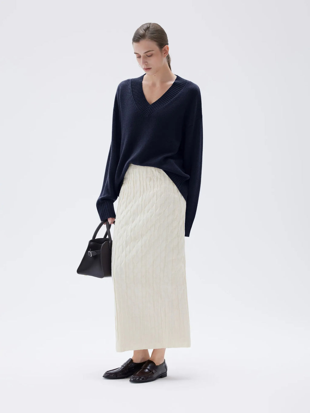Cashmere Oversized V Neck Sweater