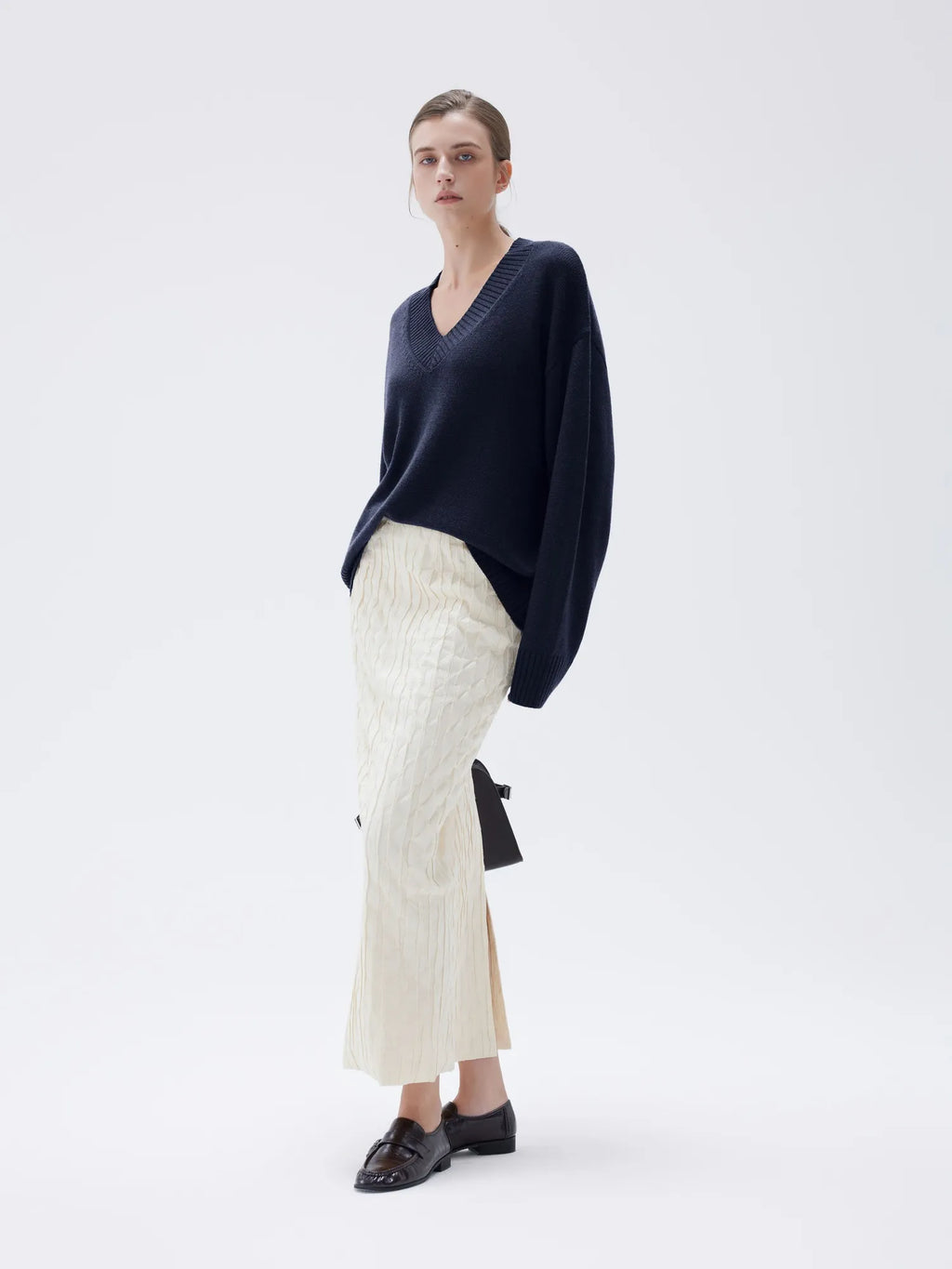 Cashmere Oversized V Neck Sweater