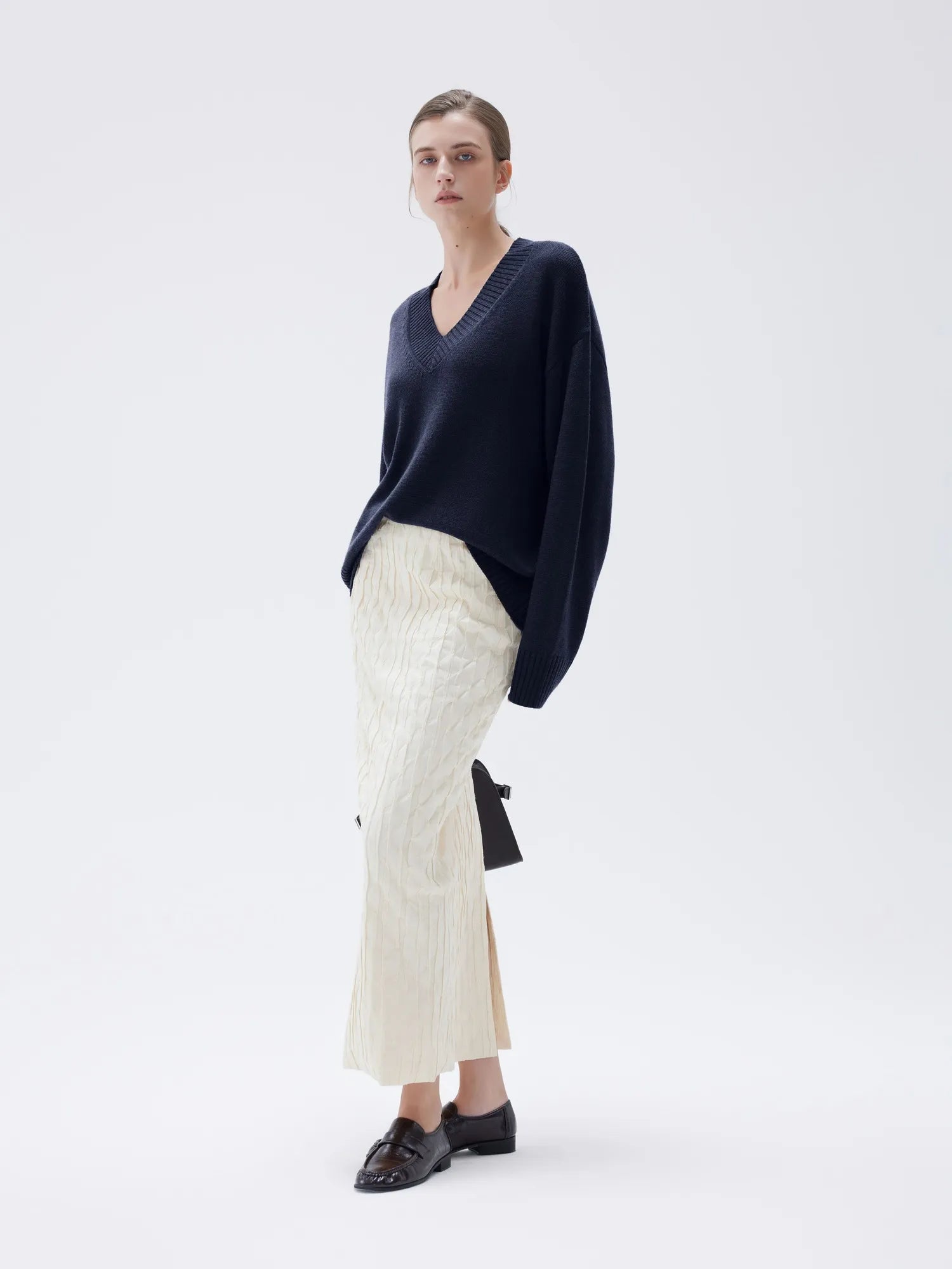 Cashmere Oversized V Neck Sweater