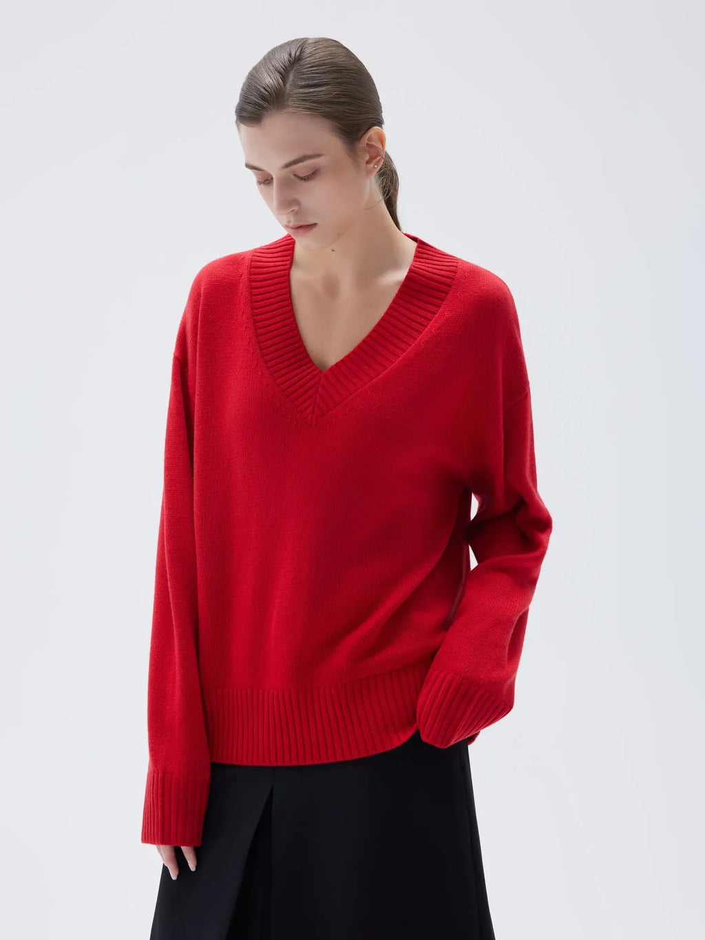 Cashmere Oversized V Neck Sweater