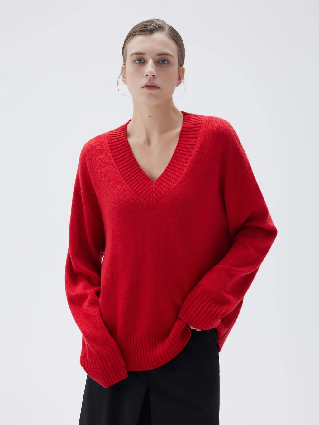 Cashmere Oversized V Neck Sweater