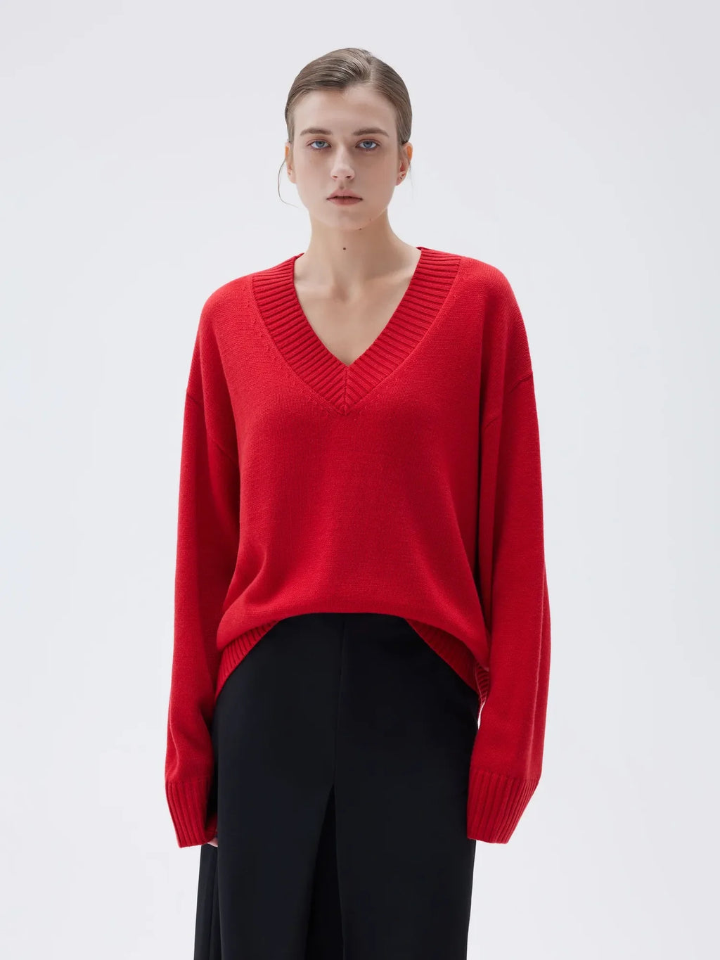 Cashmere Oversized V Neck Sweater