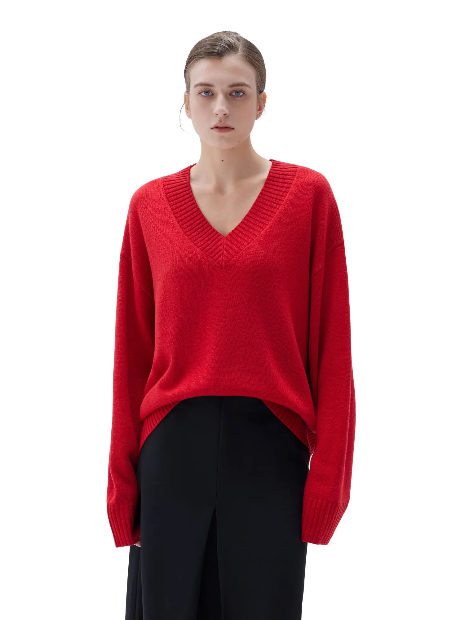 Cashmere Oversized V Neck Sweater