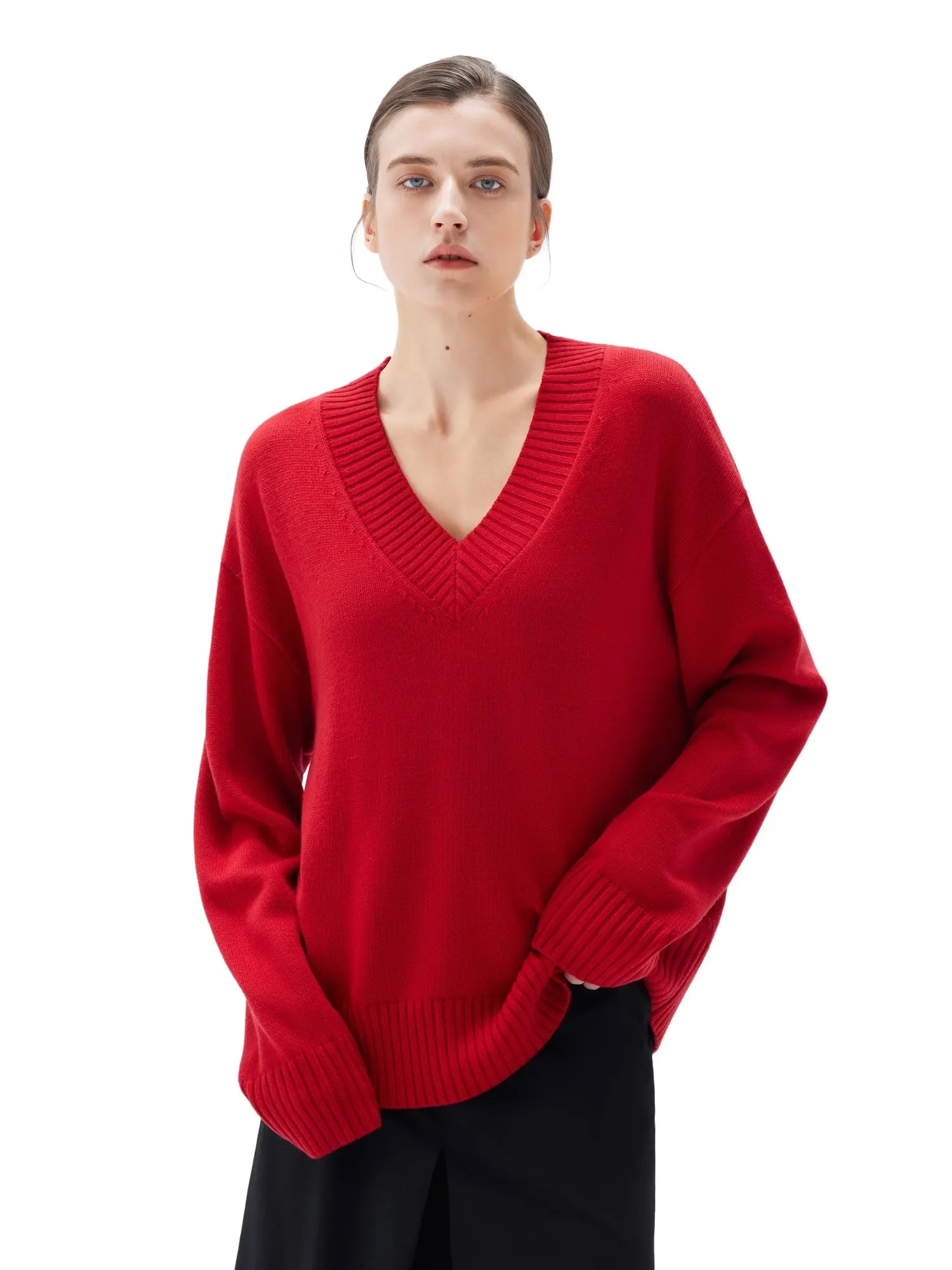 Cashmere Oversized V Neck Sweater