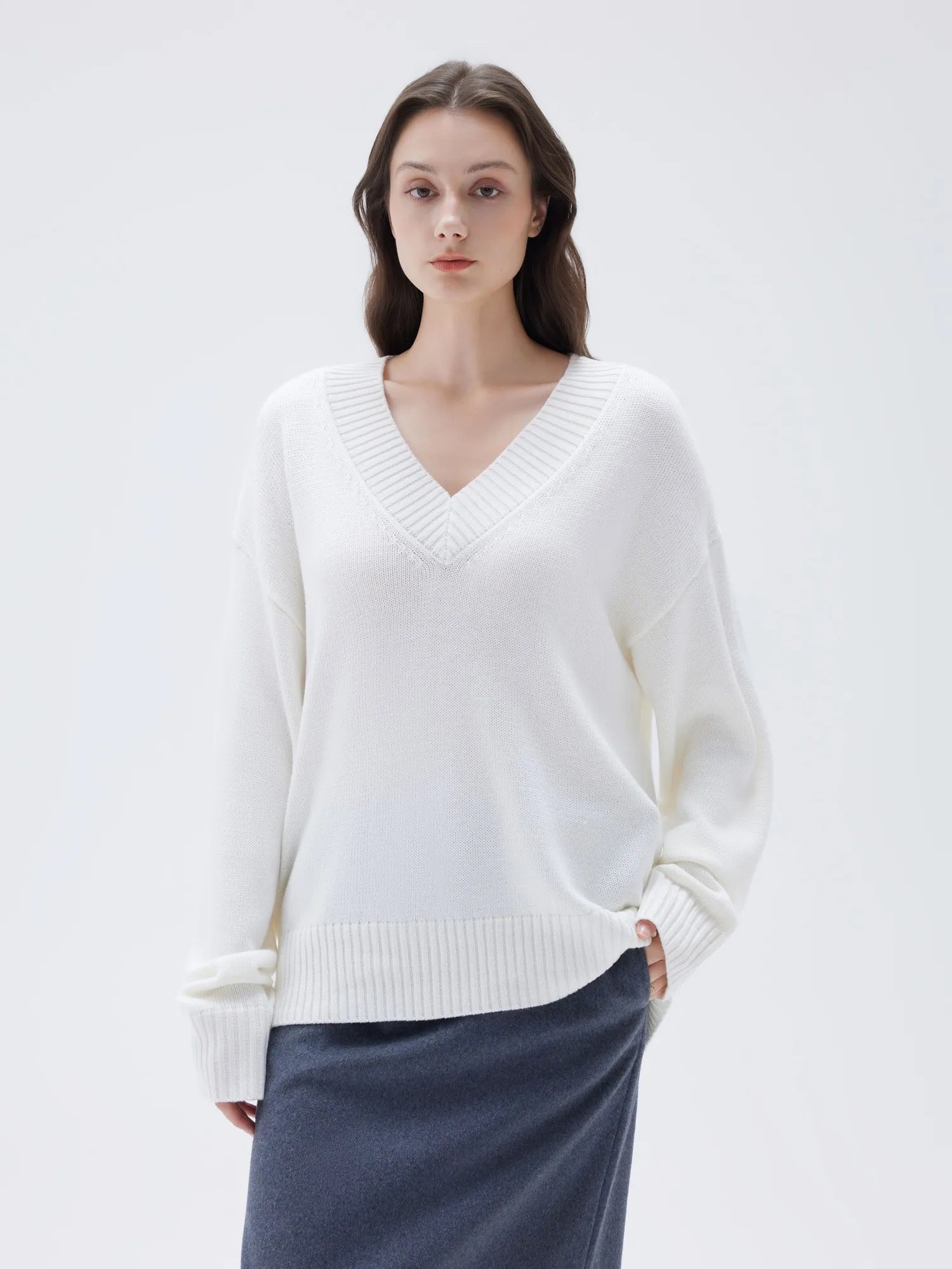 Cashmere Oversized V Neck Sweater