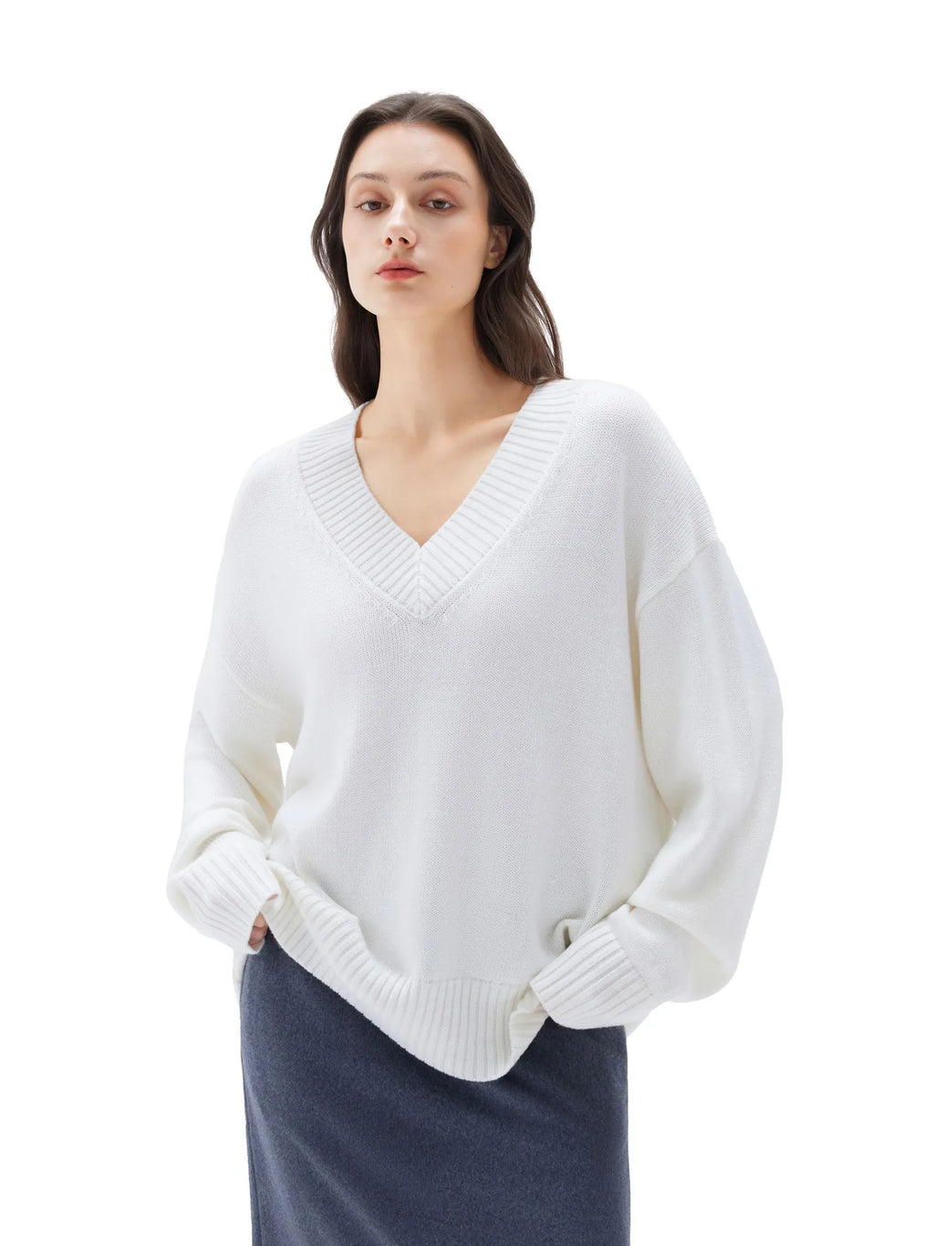Cashmere Oversized V Neck Sweater