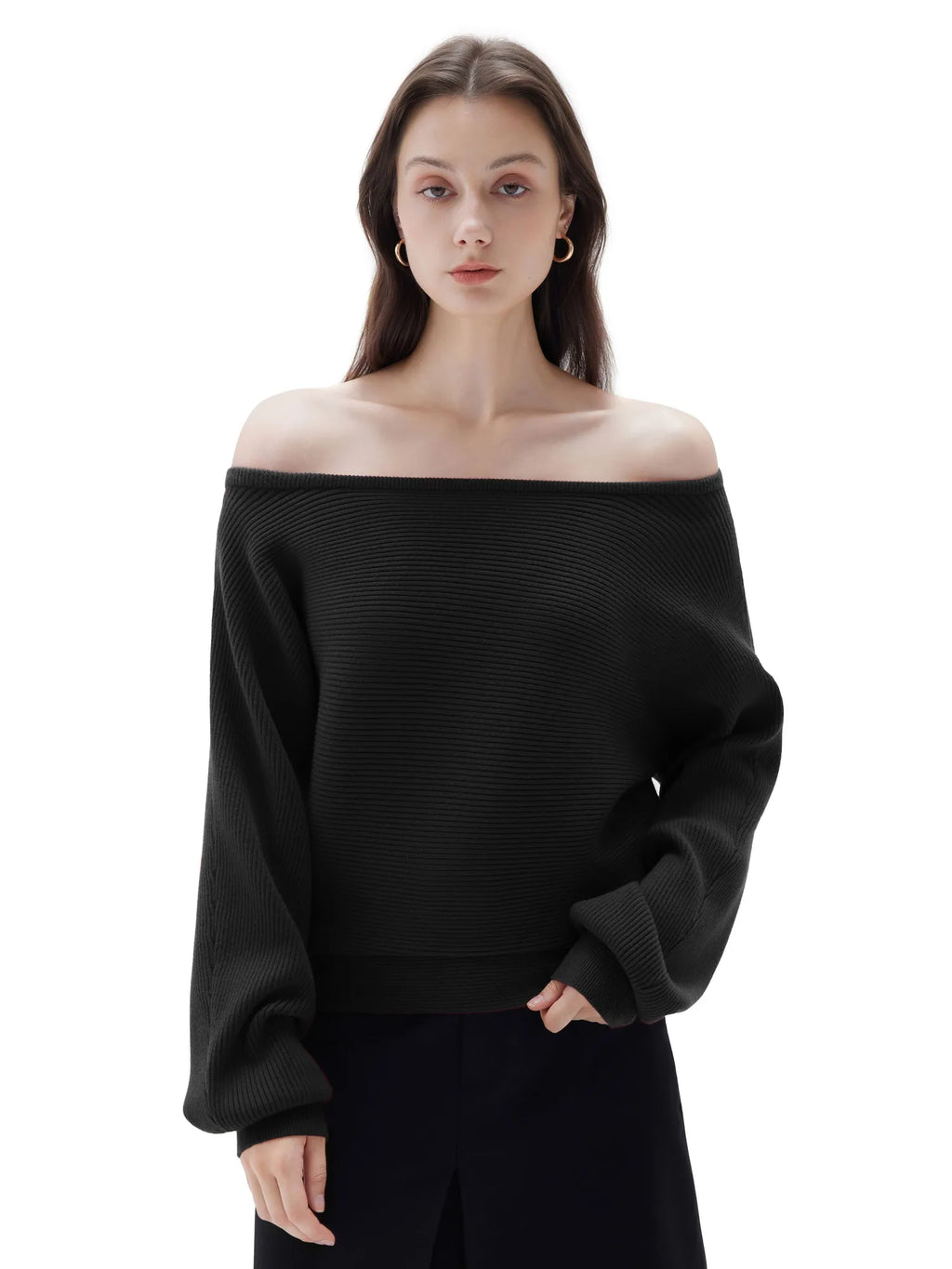 Cashmere Off Shoulder Sweater