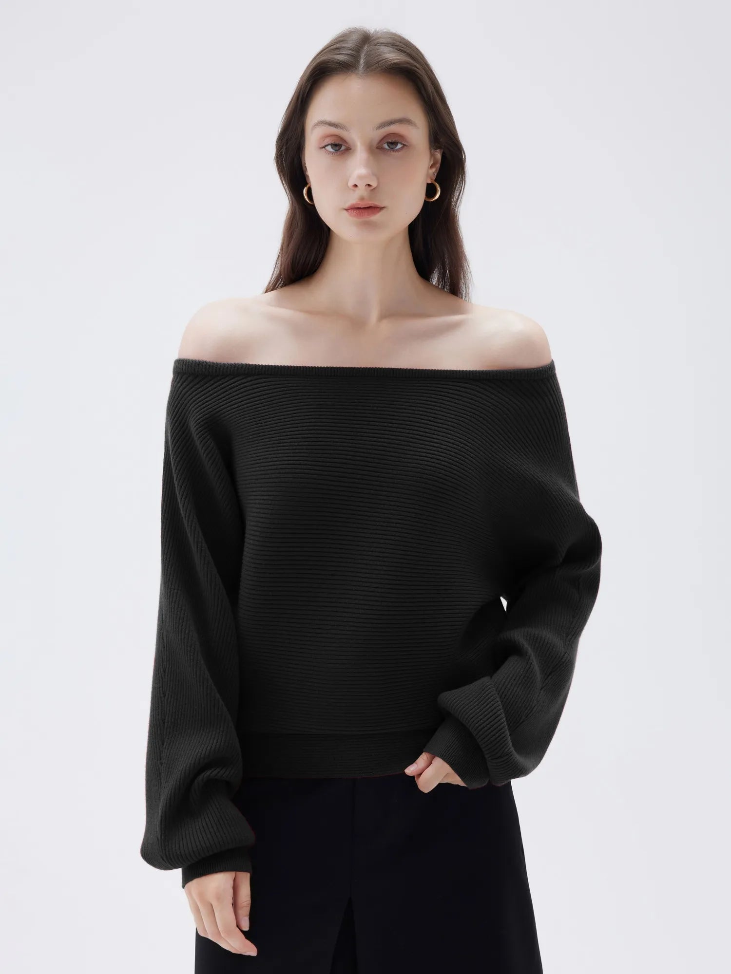 Cashmere Off Shoulder Sweater
