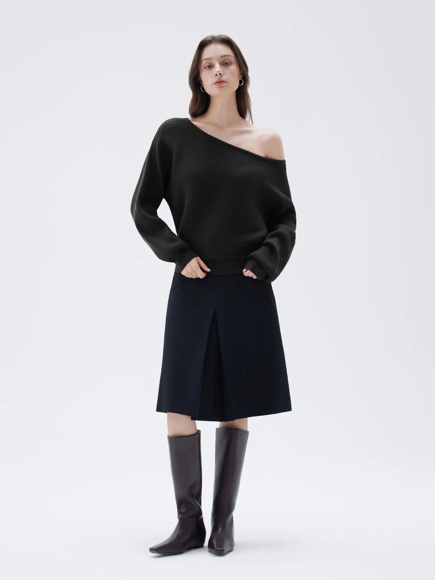 Cashmere Off Shoulder Sweater