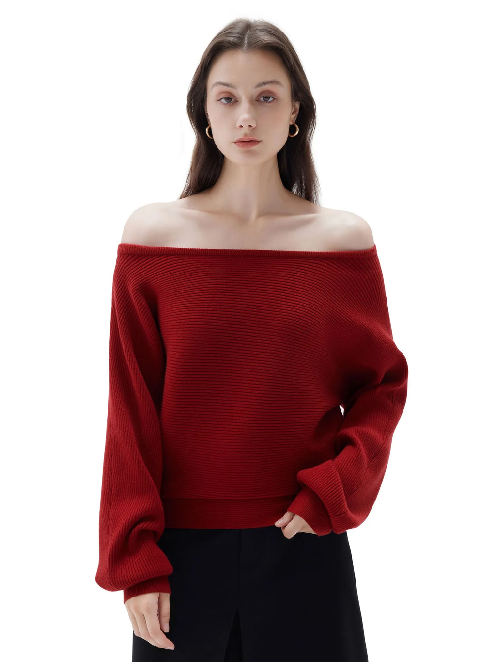 Cashmere Off Shoulder Sweater