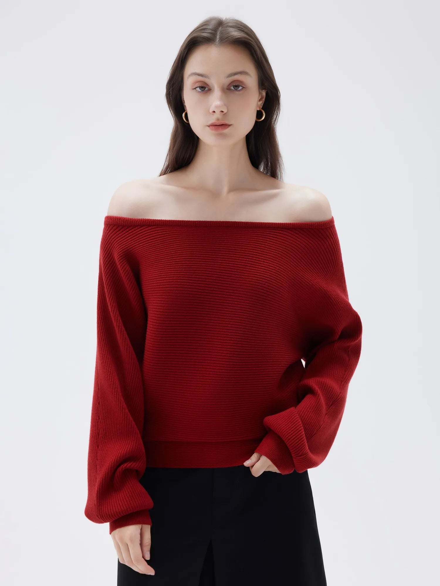 Cashmere Off Shoulder Sweater