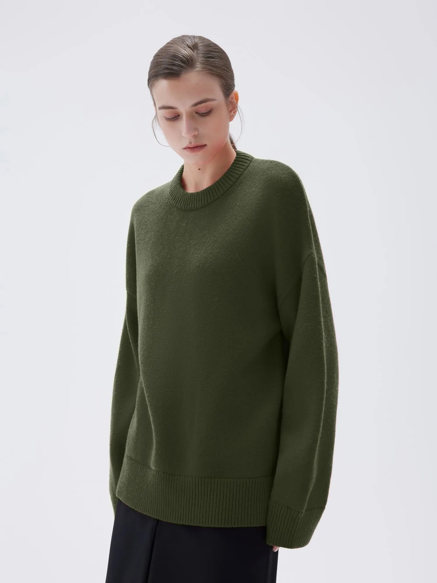 Cashmere Oversized Crew Neck Sweater