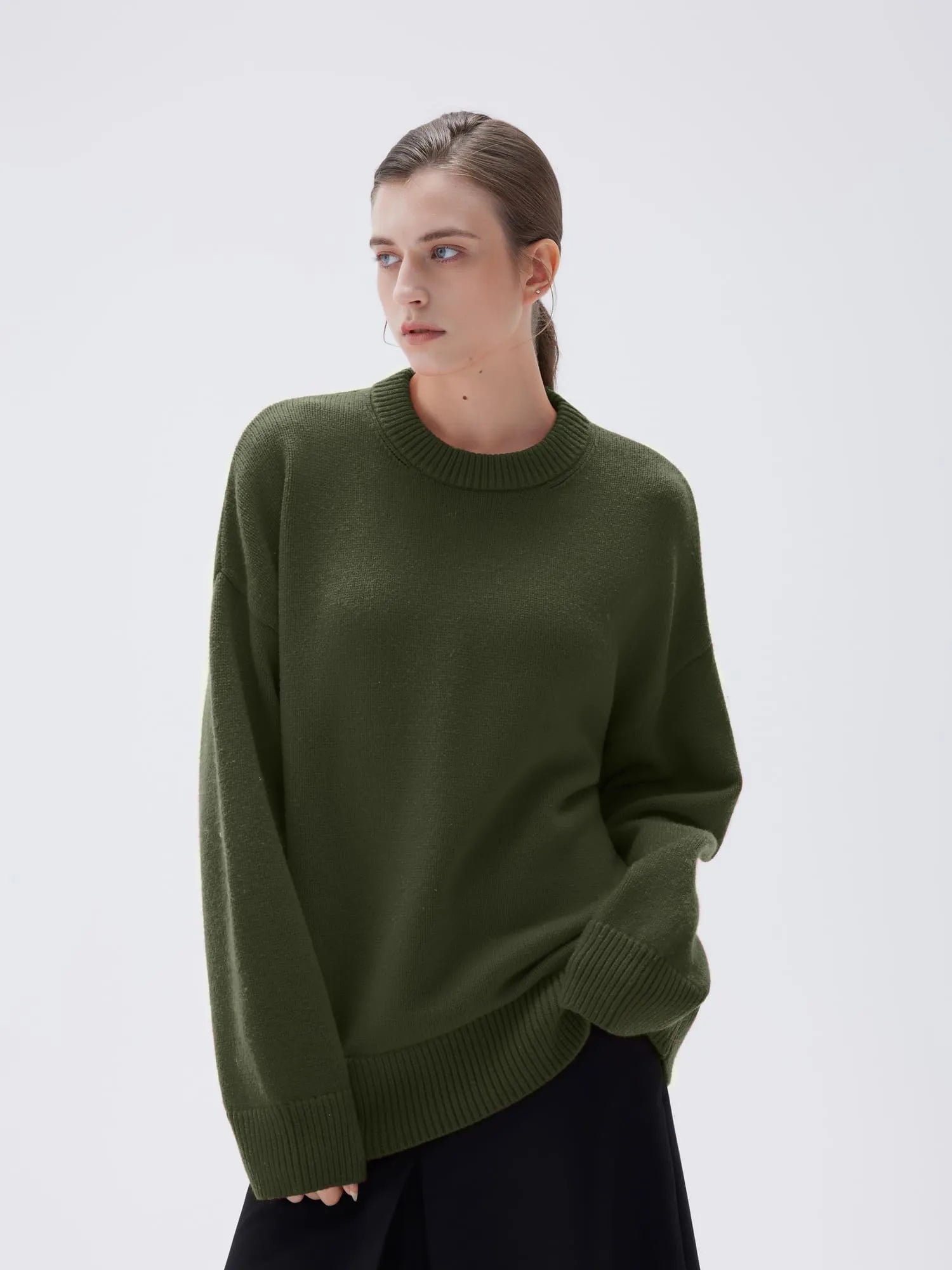Cashmere Oversized Crew Neck Sweater