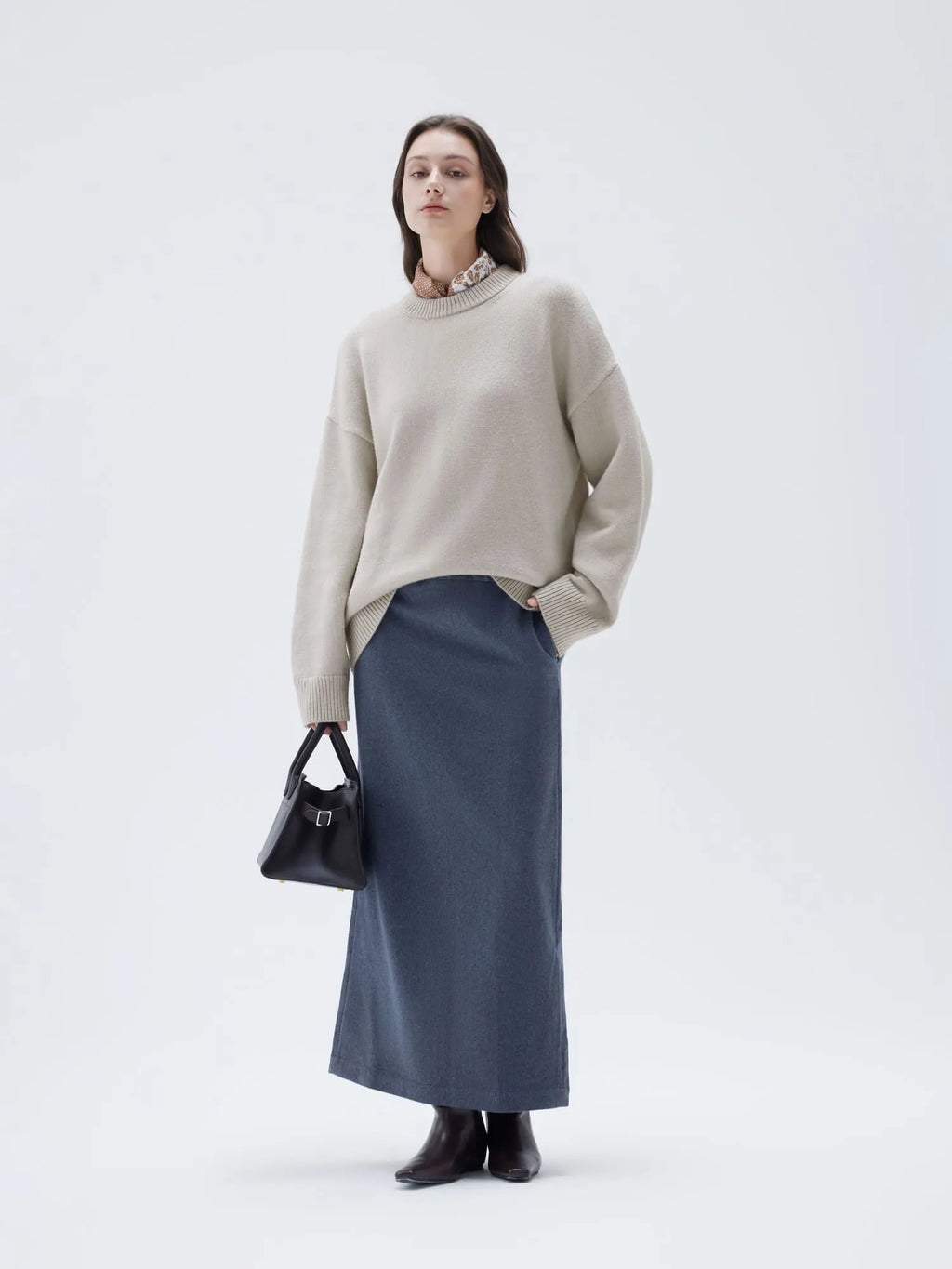 Cashmere Oversized Crew Neck Sweater