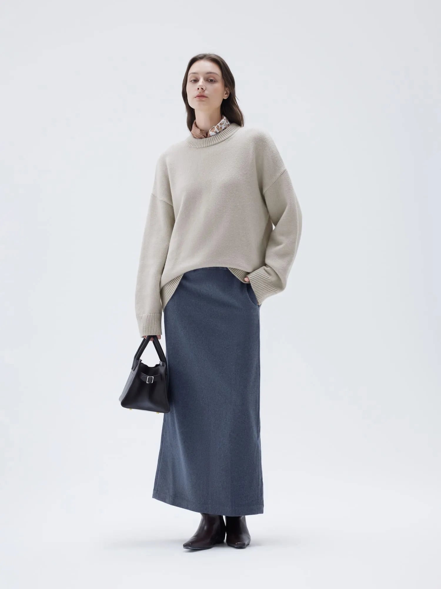 Cashmere Oversized Crew Neck Sweater