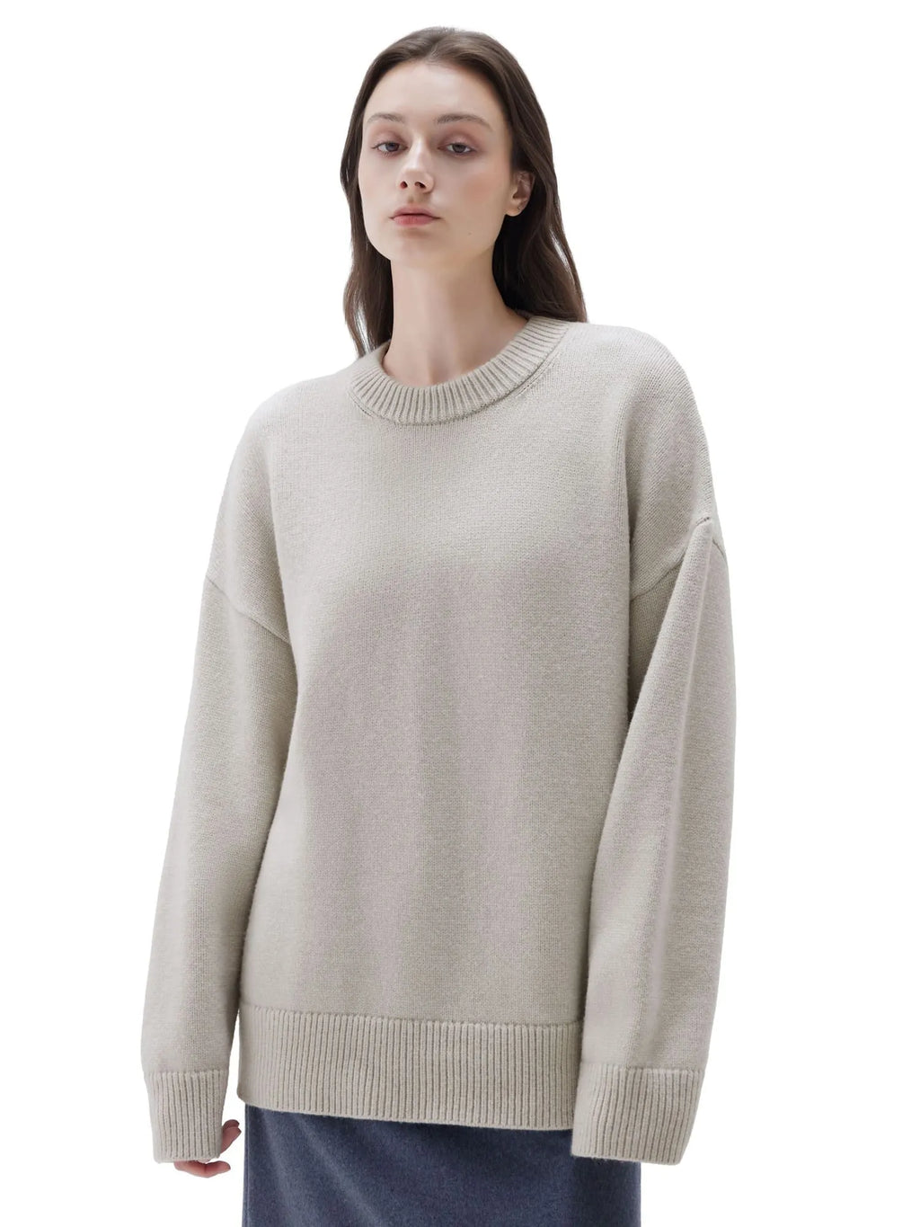 Cashmere Oversized Crew Neck Sweater