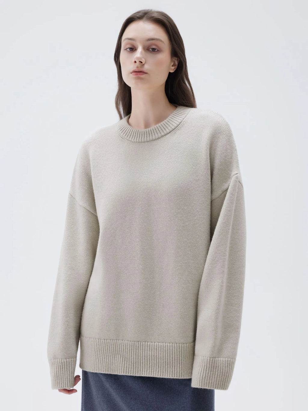 Cashmere Oversized Crew Neck Sweater