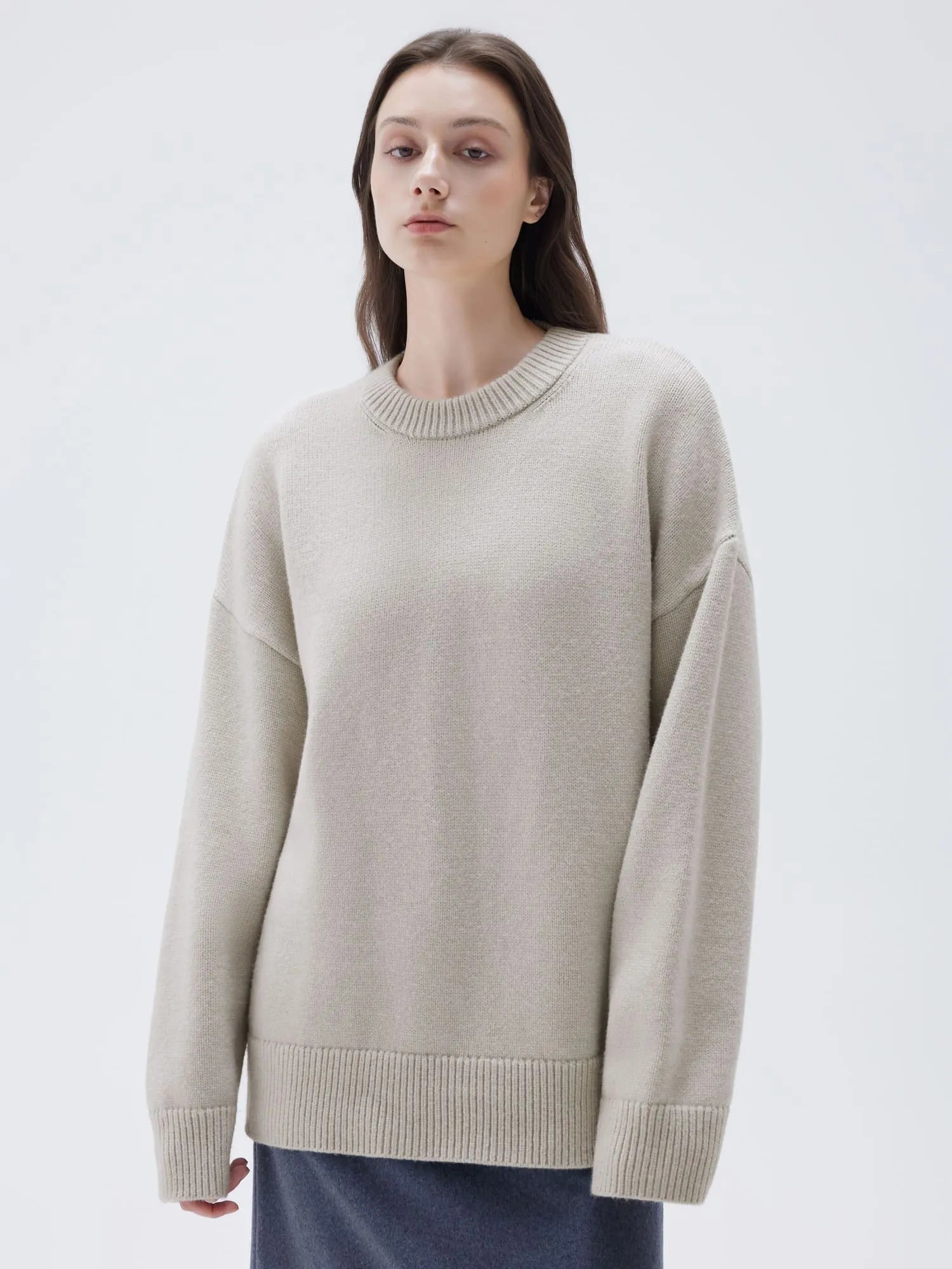 Cashmere Oversized Crew Neck Sweater
