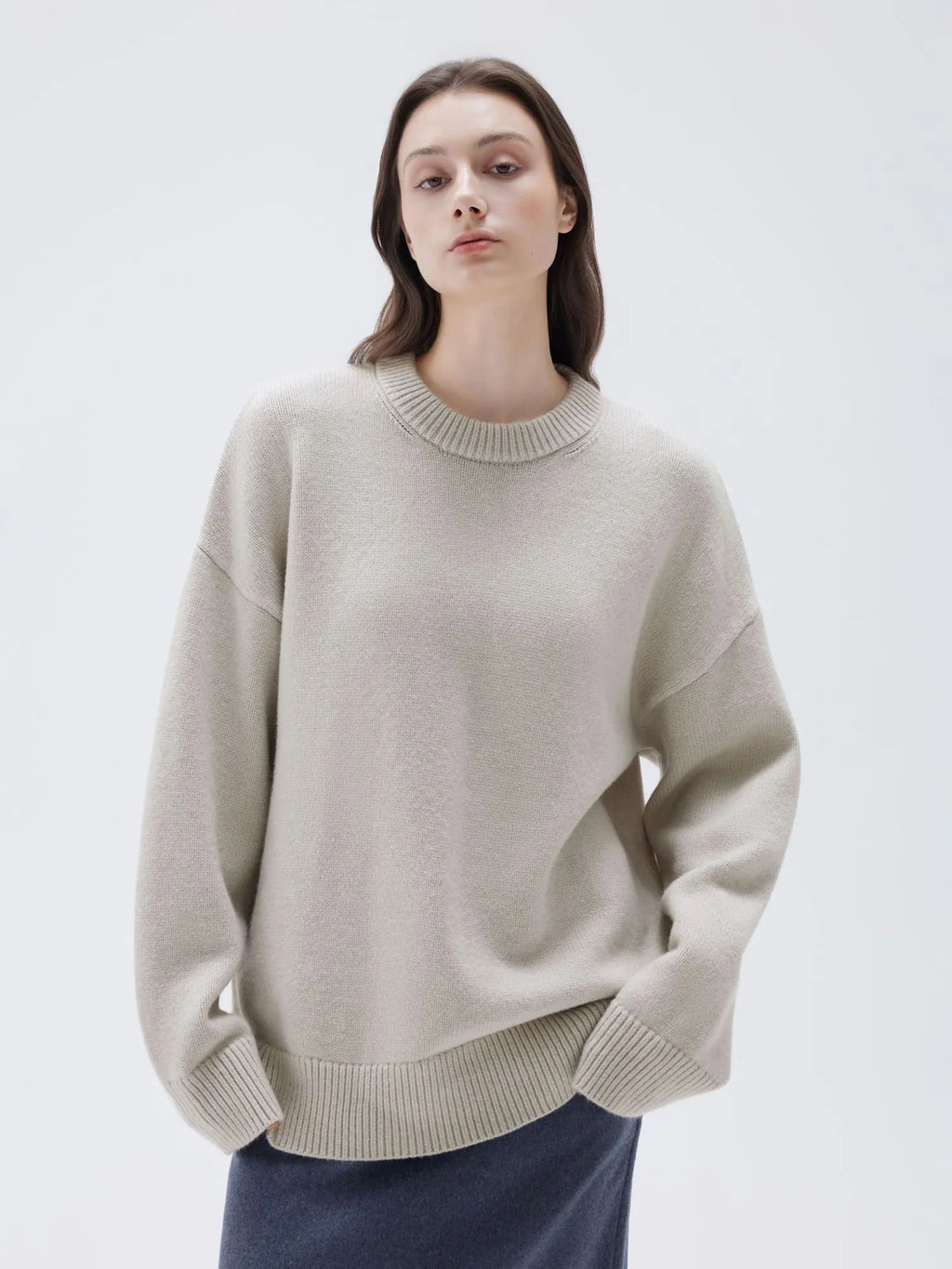Cashmere Oversized Crew Neck Sweater
