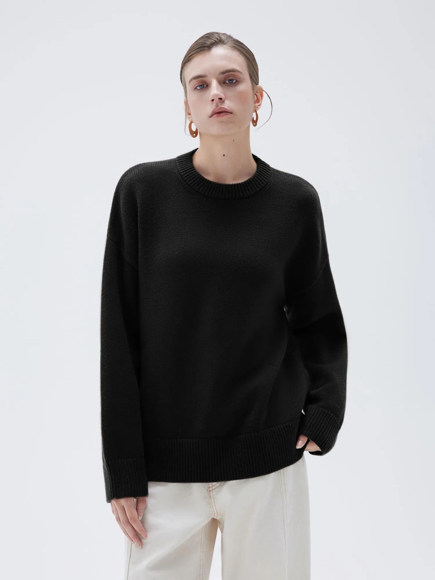 Cashmere Oversized Crew Neck Sweater