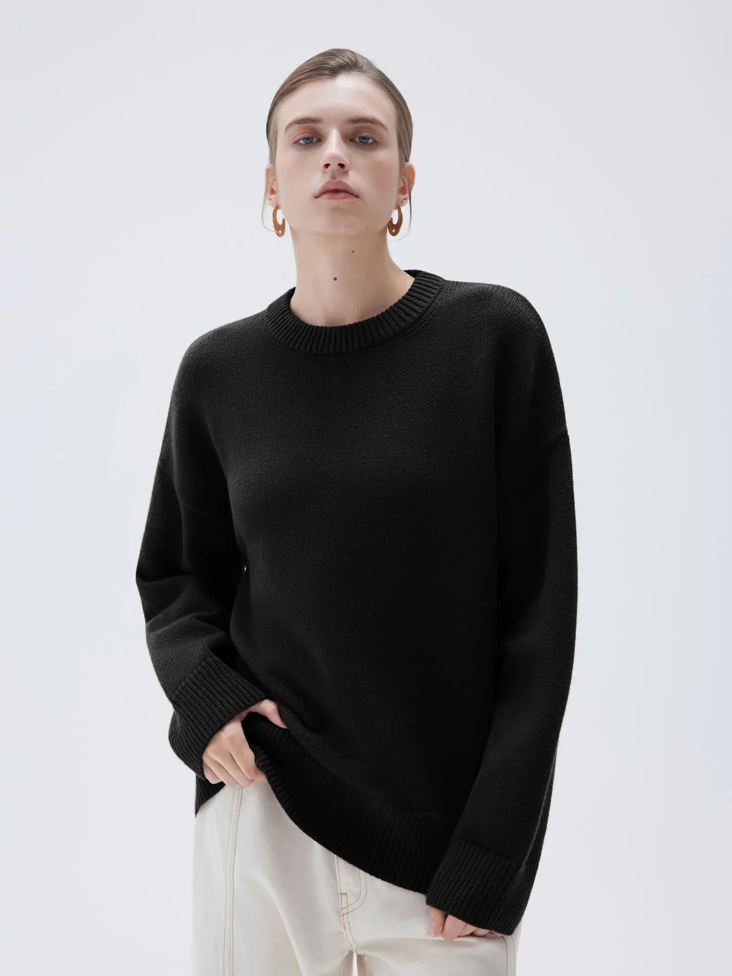 Cashmere Oversized Crew Neck Sweater