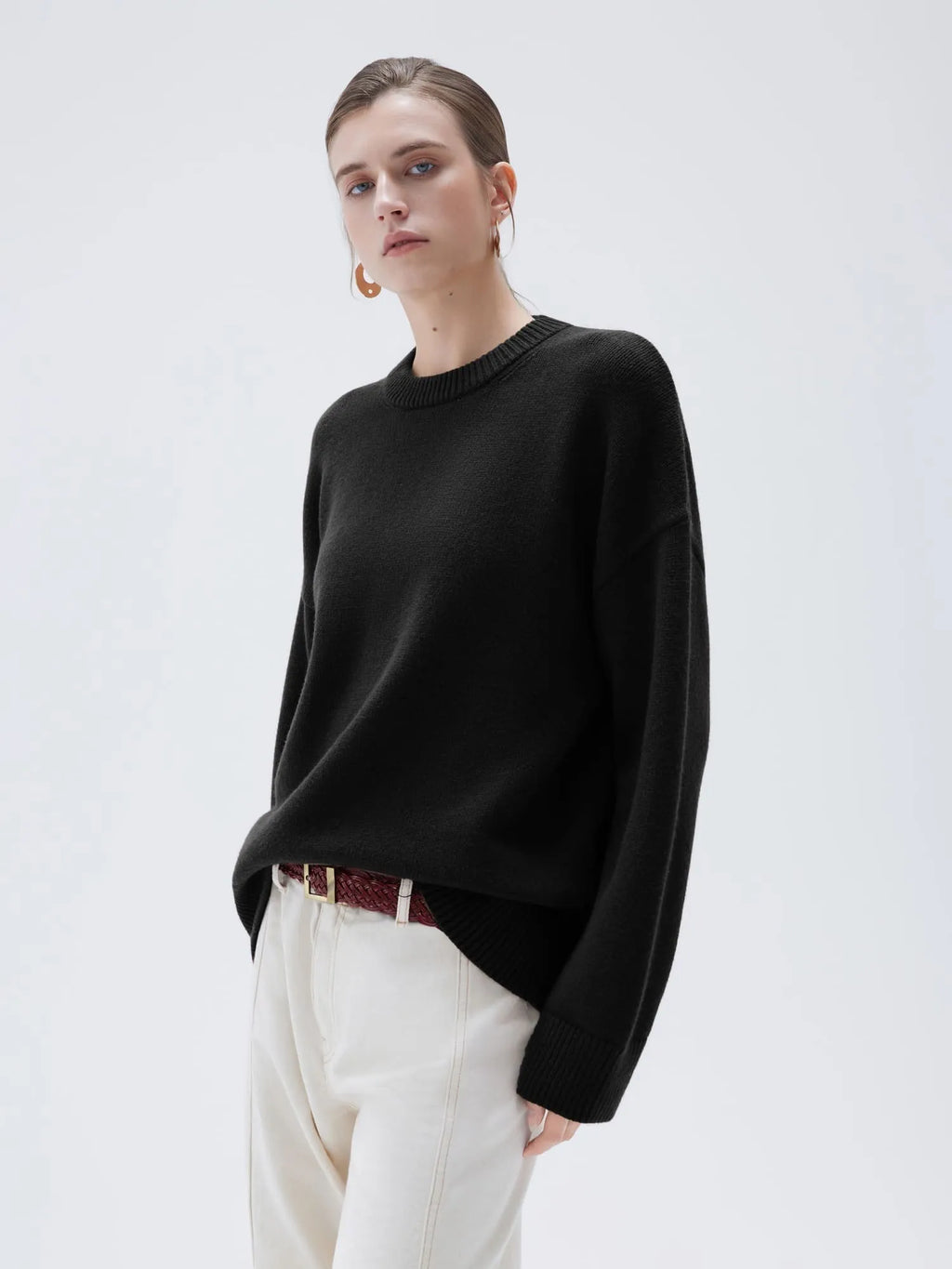 Cashmere Oversized Crew Neck Sweater