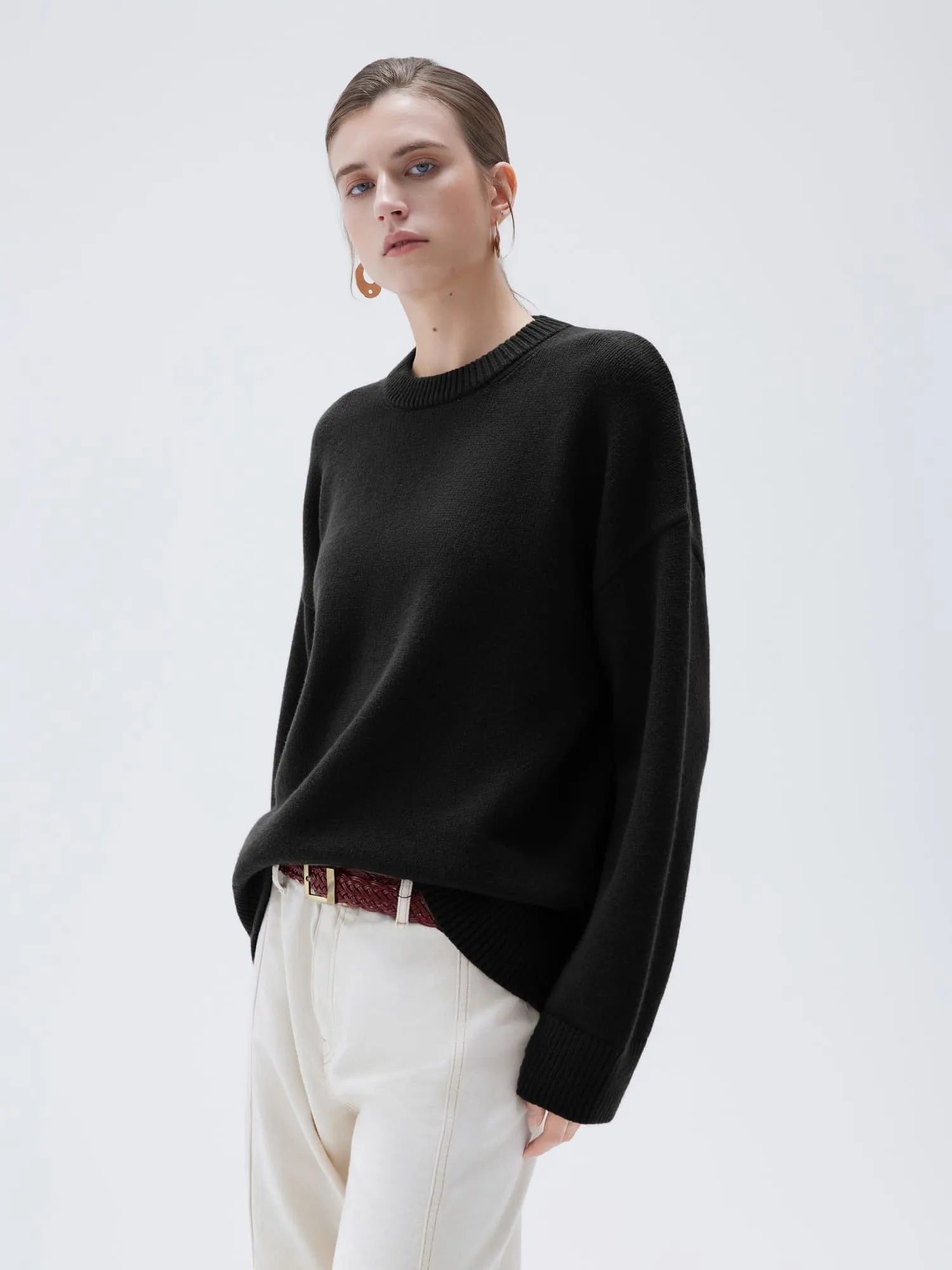 Cashmere Oversized Crew Neck Sweater