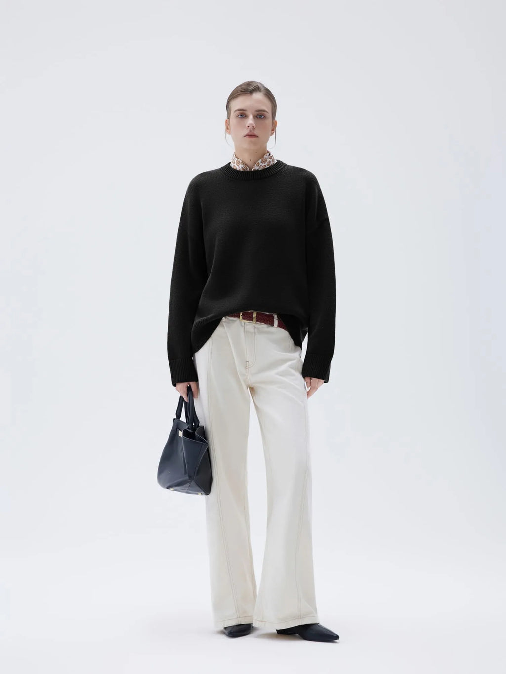 Cashmere Oversized Crew Neck Sweater
