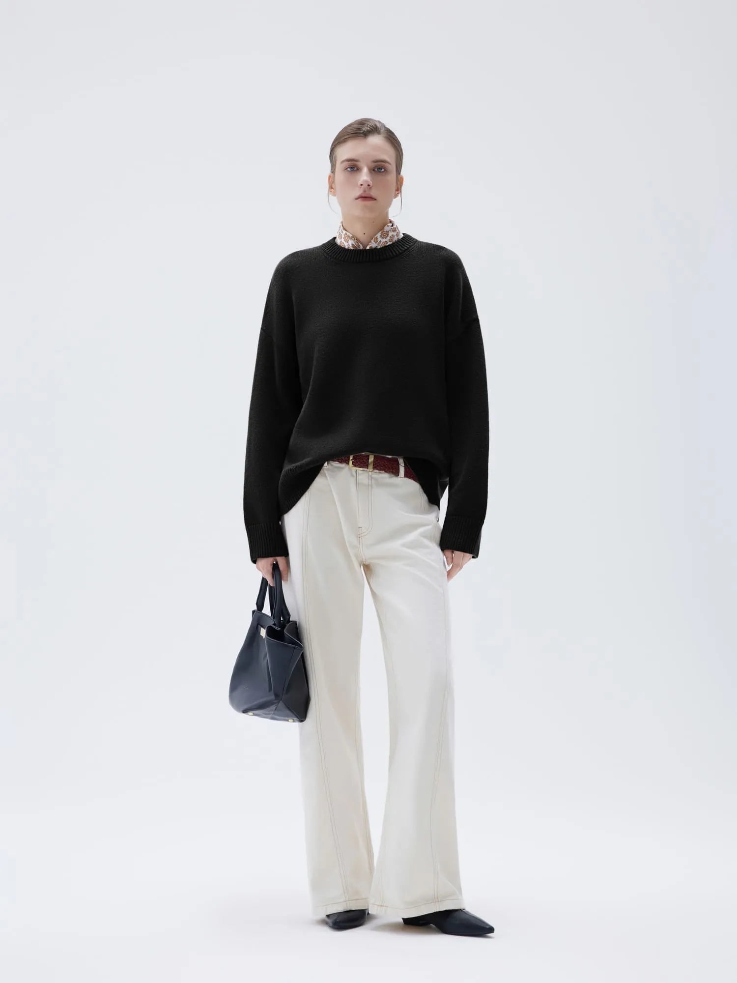 Cashmere Oversized Crew Neck Sweater