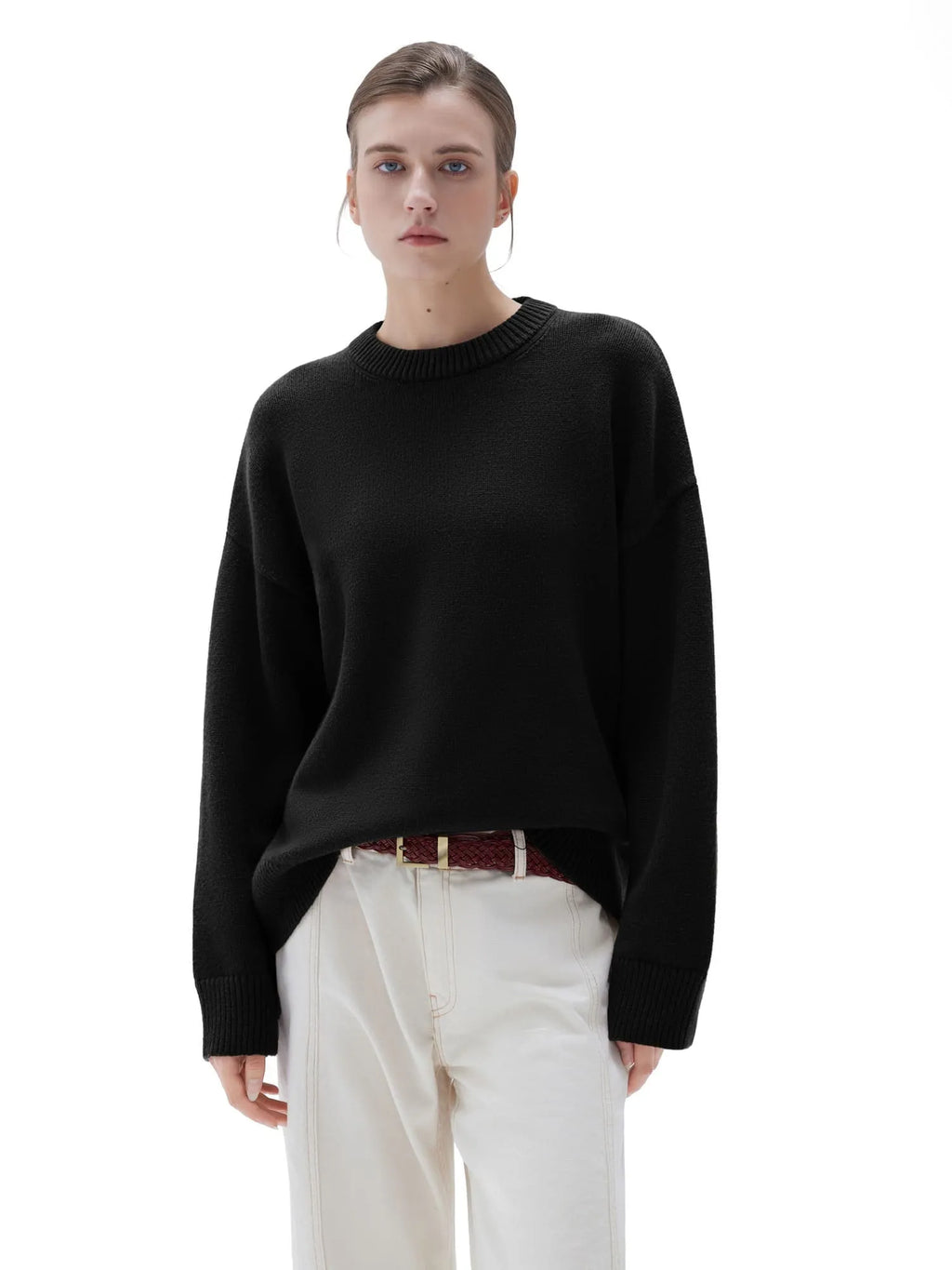 Cashmere Oversized Crew Neck Sweater