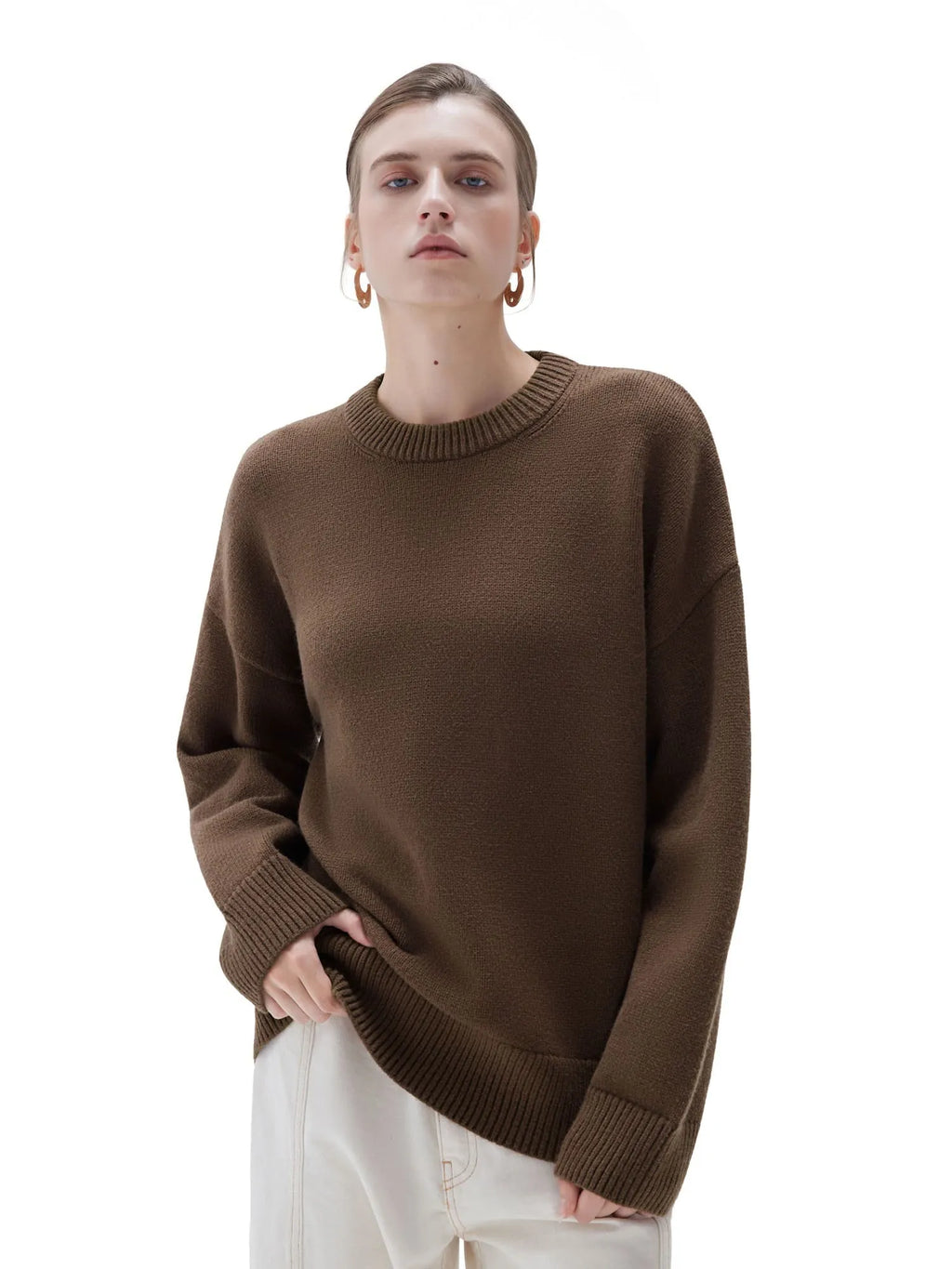 Cashmere Oversized Crew Neck Sweater