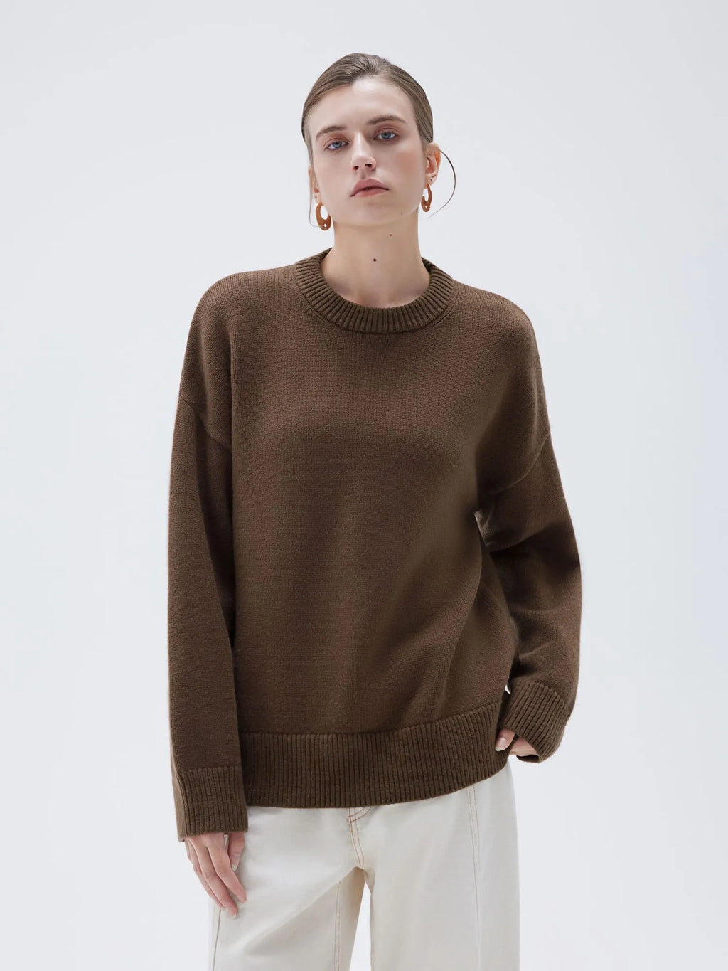 Cashmere Oversized Crew Neck Sweater